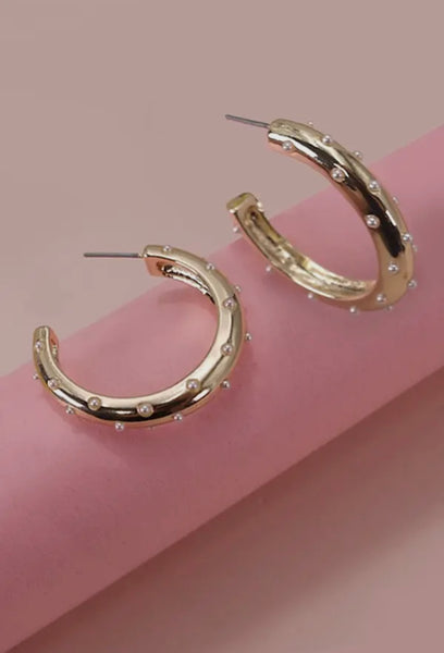 Pearl Studded Hoop