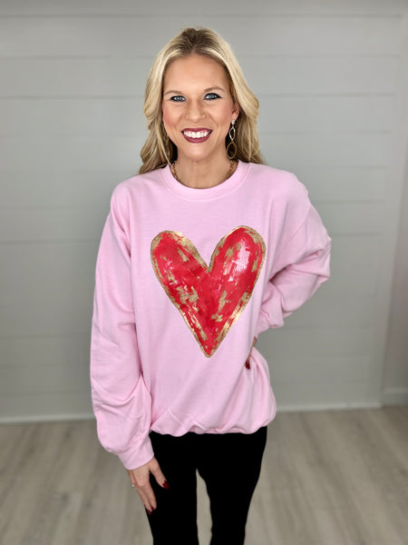 Gold Accent Heart Sweatshirt