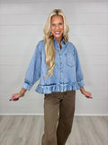 Ruffle & Ride Denim Top