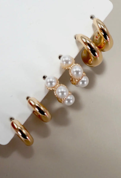 Cut Diamond Trio Earrings