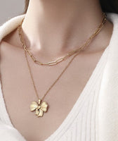 Double Layer Bow Necklace