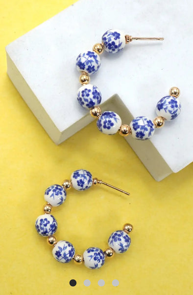 Porcelain Hoop Earrings