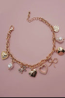 Heart Bow Charm Bracelet