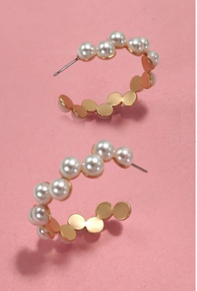 Pearl Hoop Earring