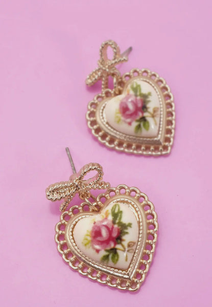 Porcelain Rose Earrings