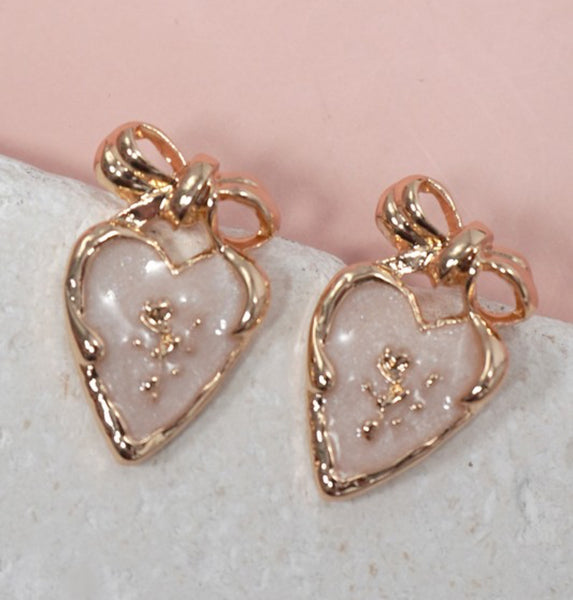 Bow Heart Studs