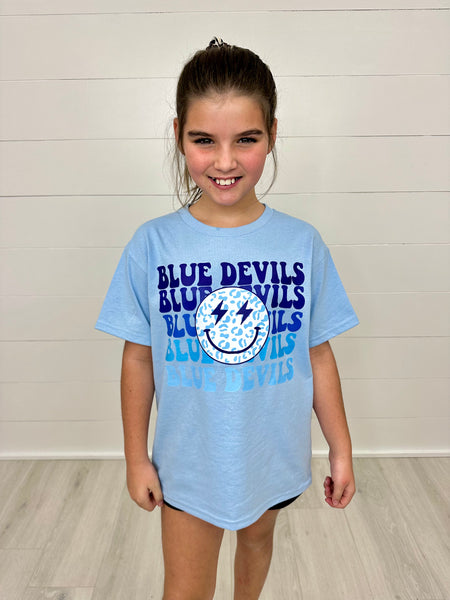 Youth Blue Devils Smiley Tee