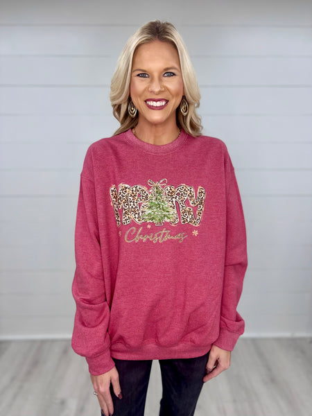Cheetah Merry Christmas Sweatshirt