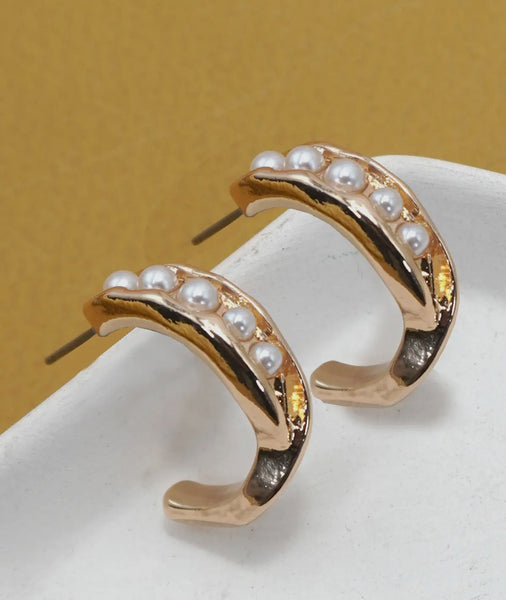 Intertwined Pearl Hoop