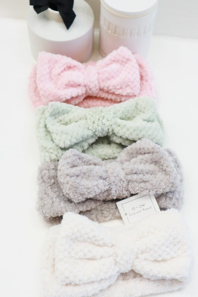 Waffle Texture Premium Bow Spa Headband