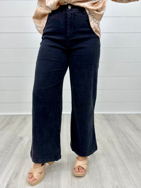 One Sided Story Pants: Black