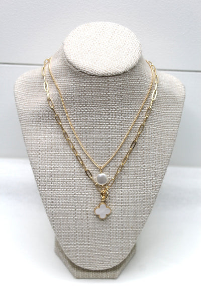 Pearl Clover Chain Necklace